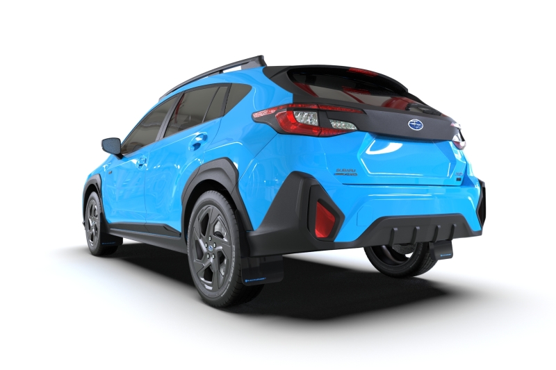 Subaru XV Crosstrek Mud Flaps - Front + Rear - Rally Armor - UR Black Flap/Red Logo - Black - `24-`25